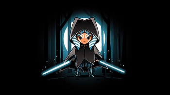Ahsoka Dark Minimal , ahsoka, tv-shows, dark, black, minimalism, minimalist, artist, artwork, digital-art HD wallpaper