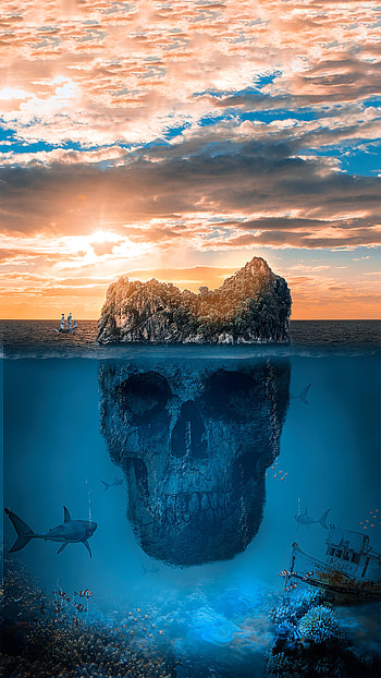Skull, cloud, sky HD phone wallpaper