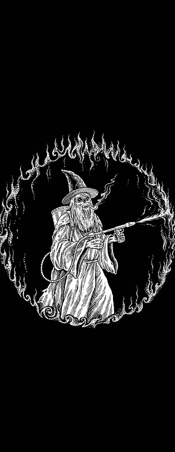 Wizard black skeleton, magic, death, dark HD phone wallpaper