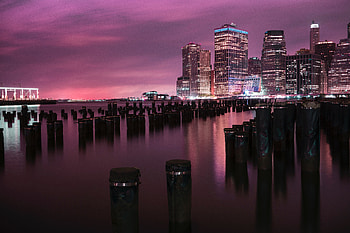 City Lights, Cities, Usa, Building, Shore, Bank, Night City, United States HD wallpaper