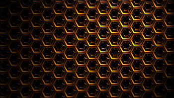 Golden Hexagons, texture, pattern HD wallpaper