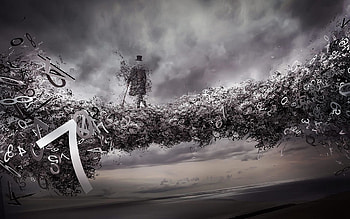 3D Graphics art - digital clouds made of numbers. Dark Abstract . Cool Abstract HD wallpaper