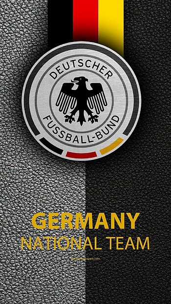 Germany Soccer Team, Leather texture, Emblem logo, Football HD phone wallpaper