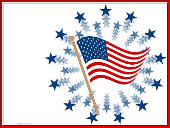 Flag in a circle, american flag, fourth of july, blue stars, patriotic HD wallpaper
