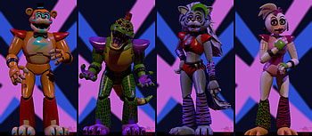 Glamrock Freddy (Five Nights at Freddy's), Roxanne Wolf (Five Nights at Freddy's), video game, Five Nights at Freddy's: Security Breach, Five Nights at Freddy's HD wallpaper