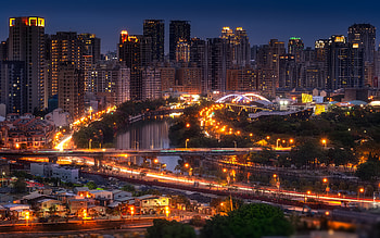 Cities, Lights, Road, Night City, Bridge HD wallpaper