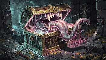 Mimic's Greedy Maw — Quad Fantasy, Treasure Chest HD wallpaper