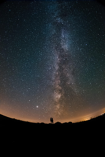 Stars, Night, Love, Silhouette, Miscellanea, Miscellaneous, Starry Sky HD phone wallpaper