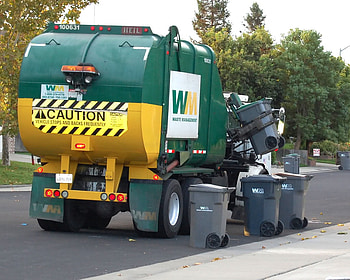 Weekly pick-up, other, trees, people, truck HD wallpaper