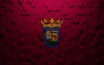 Flag of Alava, honeycomb art, Alava hexagons flag, Alava, 3d hexagons art, Alava flag HD wallpaper