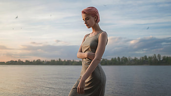 Girl Short Pink Hair , girls, model HD wallpaper