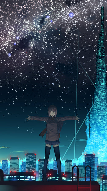 Anime, city, anime city HD phone wallpaper