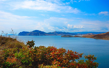 Nature, Mountains, Leaves, Sea, Shore, Bank, Vegetation, View, Shrubs HD wallpaper