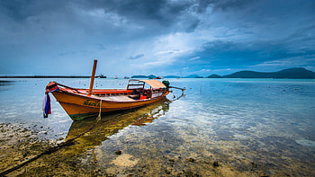 Sea boat, Thailand travel HD wallpaper