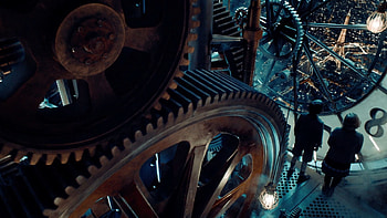 Clock tower, Hugo movie, Cinemagraph HD wallpaper