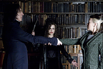 Harry Potter And The Half Blood Prince, Harry Potter, Severus Snape, Movie, Bellatrix Lestrange HD wallpaper