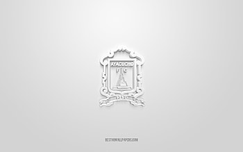 Ayacucho FC, creative 3D logo, white background, Peruvian Primera Division, 3d emblem, Peruvian football club, Ayacucho, Peru, 3d art, Liga 1, football, Ayacucho FC 3d logo HD wallpaper