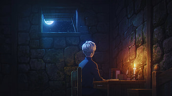 Orb On The Movements of The Earth : Rafal Studying Heliocentrism With Moonlight and Cozy Candlelight, Orb: On The Movements Of The Earth, Anime, Moonlight HD wallpaper