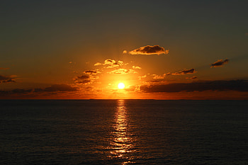 Nature, Sunset, Clouds, Horizon, Glare HD wallpaper