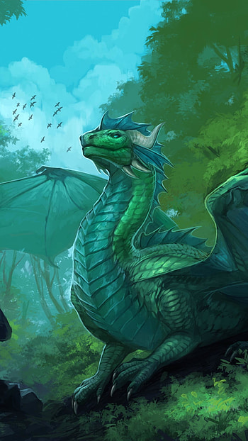 Guardian of the forest, fantasy, dragon HD phone wallpaper