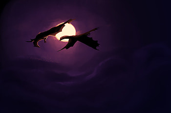 Two Dragons In Clouds Painting , dragon, artist, artwork, digital-art, painting, deviantart HD wallpaper