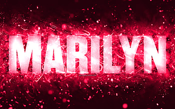 Happy Birtay Marilyn, , pink neon lights, Marilyn name, creative, Marilyn Happy Birtay, Marilyn Birtay, popular american female names, with Marilyn name, Marilyn HD wallpaper