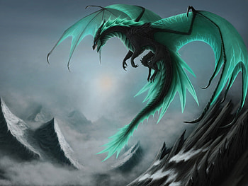 Blue Dragon, blue, dragon, wings, fantasy HD wallpaper