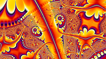 Trippy Psychedelic Fractal, trippy, psychedelic, aesthetic, orange (Color), Abstract, fractal HD wallpaper
