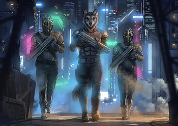 Carbon Police, police, fox, artist, artwork, digital-art, deviantart HD wallpaper