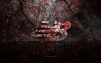 New Balance logo, grunge art, New Balance stone logo, red stone texture, New Balance, grunge stone texture, New Balance emblem, New Balance 3d logo HD wallpaper
