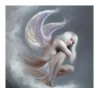 Arcangel Gabriel, arcangel, lenteoscura, wings, gabriel, fantasy, art, angel HD wallpaper