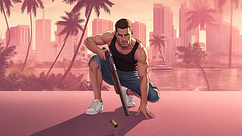 Jason — GTA VI Pink Sunset, Video Game, Grand Theft Auto, Grand Theft Auto VI HD wallpaper