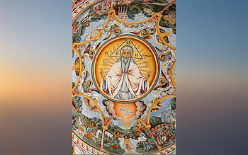Heavenly Father, dome, Trinity, God Father, monastery, church, baptism HD wallpaper