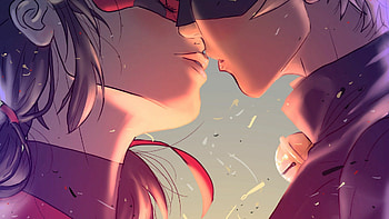 Ladybug and Cat Noir, Cartoon kissing scene HD wallpaper