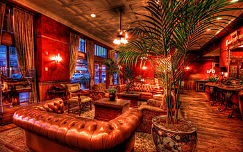 fort worth stockyard hotel lobby r, couches, lights, lobby, hotel, red, r HD wallpaper