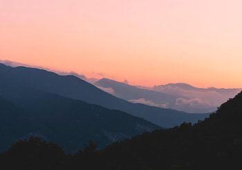 Landscape, Nature, Sunset, Mountains, Twilight, Clouds, Dusk HD wallpaper