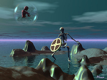 Safe Bubble, shield, bubble, skeleton HD wallpaper