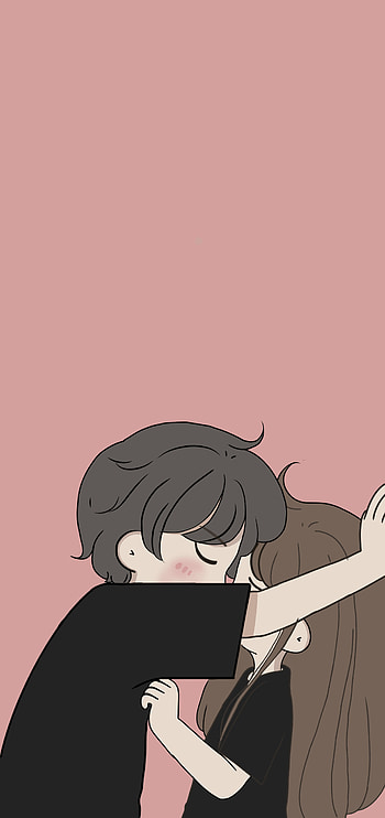 Cute chibi kiss, iloveyou, love, art, hugg, anime HD phone wallpaper