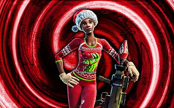 Holly Jammer, red grunge background, Fortnite, vortex, Fortnite characters, Holly Jammer Skin, Fortnite Battle Royale, Holly Jammer Fortnite HD wallpaper