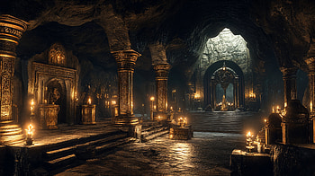 Dwarven Underground City: A Fantasy, fantasy, dwarven underground city, cave, throne room, lightning HD wallpaper