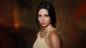 Mariya Volokh Blue Eyes Dark Hair, girls, blue-eyes, model HD wallpaper