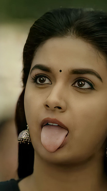 Keerthi Suresh, tamil actress, funny face HD phone wallpaper