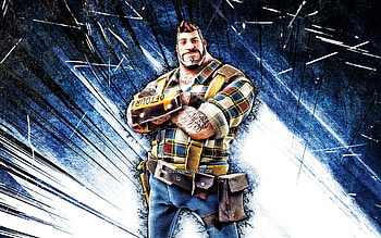 Marauder Heavy, grunge art, Fortnite Battle Royale, Fortnite characters, blue abstract rays, Marauder Heavy Skin, Fortnite, Marauder Heavy Fortnite HD wallpaper