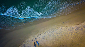 Nature, Sea, Beach, Boats, View From Above HD wallpaper