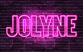 Happy Birtay Jolyne, , pink neon lights, Jolyne name, creative, Jolyne Happy Birtay, Jolyne Birtay, popular japanese female names, with Jolyne name, Jolyne HD wallpaper