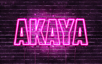 Happy Birtay Akaya, , pink neon lights, Akaya name, creative, Akaya Happy Birtay, Akaya Birtay, popular japanese female names, with Akaya name, Akaya HD wallpaper