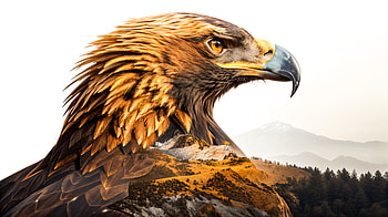 Majestic Golden Eagle - Ultra, golden eagle, double exposure, eagle, Wildlife, nature HD wallpaper
