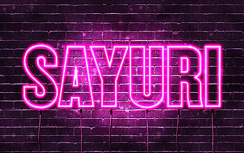 Happy Birtay Sayuri, , pink neon lights, Sayuri name, creative, Sayuri Happy Birtay, Sayuri Birtay, popular japanese female names, with Sayuri name, Sayuri HD wallpaper