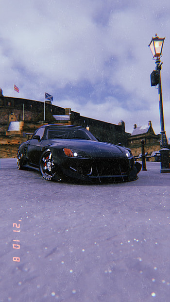 Honda S2000 jdm xmas, sky, forza, motor, forza horizon 4, castle, christmas, cloud, cars, car, street HD phone wallpaper