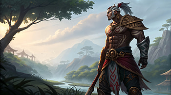 Epic Warrior in Ultra, fantasy, warrior, landscape, fantasy landscape, fantasy warrior HD wallpaper